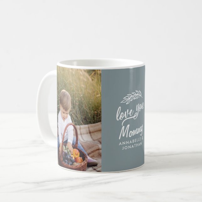 Familiengeschenk Foto Enkel einfache Typografie Kaffeetasse (Vorderseite Links)