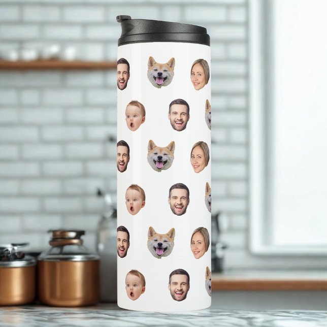 Familiengeschenk für benutzerdefinierte Gesichter, Thermosbecher (Von Creator hochgeladen)