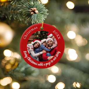 Familiengeschichten vom Roten Foto Weihnachten Keramik Ornament