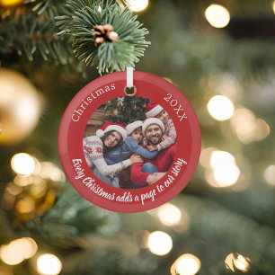 Familiengeschichten vom Roten Foto Weihnachten Ornament Aus Glas
