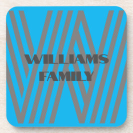 FAMILIENGIFT MINT GREEN GRAY MONOGRAM UNTERSETZER