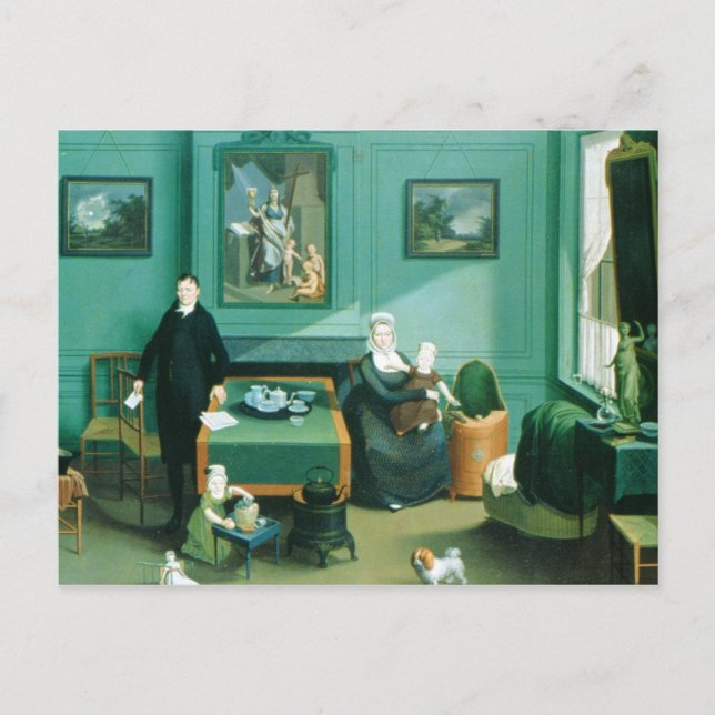 Familiengruppe, c.1810 postkarte (Vorderseite)