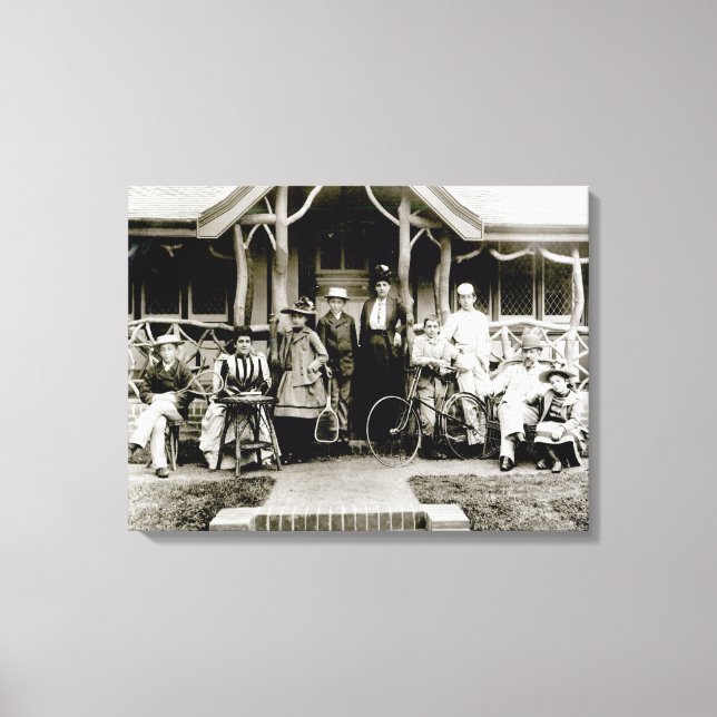 Familiengruppe, c.1900 (b/w Foto) Leinwanddruck (Vorderseite)