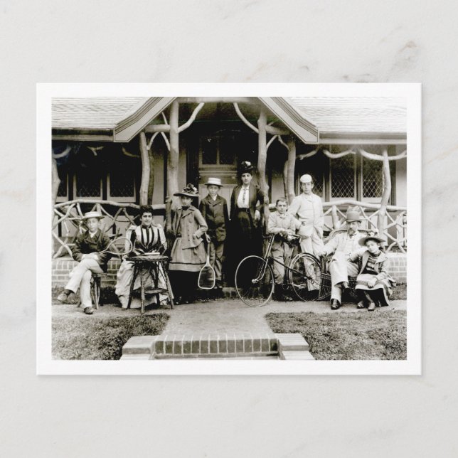 Familiengruppe, c.1900 (b/w Foto) Postkarte (Vorderseite)