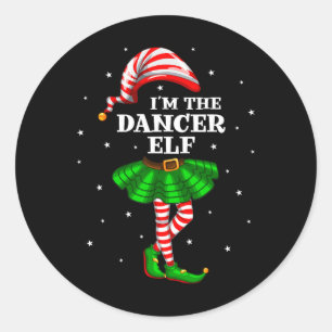 Familiengruppe Ich bin der Tänzer Elf Weihnachten Runder Aufkleber