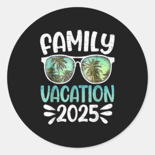 Familiengruppe Matching Summer Beach Trip Runder Aufkleber