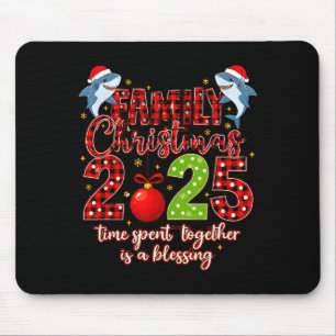 Familienhai Weihnachten 2025 Santa Fröhliche Zeit  Mousepad