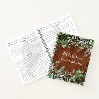 Familienhaus Holz Wasserfarbe Ivy Sage Fern Rezept Notizbuch