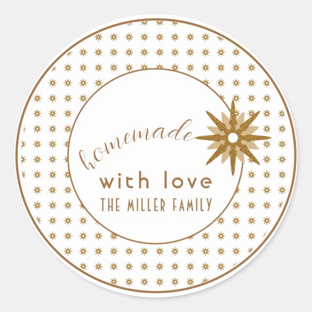 Familienhaus mit Liebe | Gold Runder Aufkleber (Vorderseite)