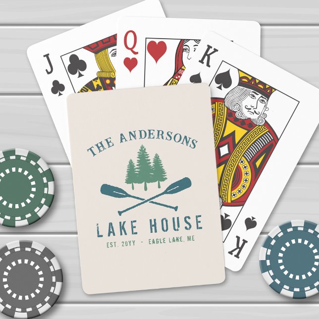 Familienhaus Modernes Rustikales Boat Oar Pine Tre Spielkarten (Von Creator hochgeladen)
