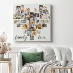 Familienherz geformt 36 Foto Collage Leinwand P<br><div class="desc">Erstellen Sie Ihre eigene personalisierte Leinwand mit 36 Ihrer Lieblings-Fotos und Ihren Familiennamen(en). Die Fotovorlage ist ein Set, um eine Foto-Collage in Form einer Liebe-Herz zu erstellen und Ihre Bilder in einer Mischung aus Portrait, Landschaft und quadratischen instragramm Formaten anzuzeigen. Das Design hat einen weißen Hintergrund und ist in elegantem,...</div>