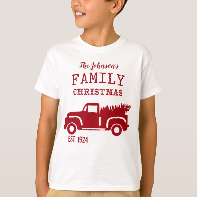Familienhof LKW Kinder Rot T-Shirt (Vorderseite)