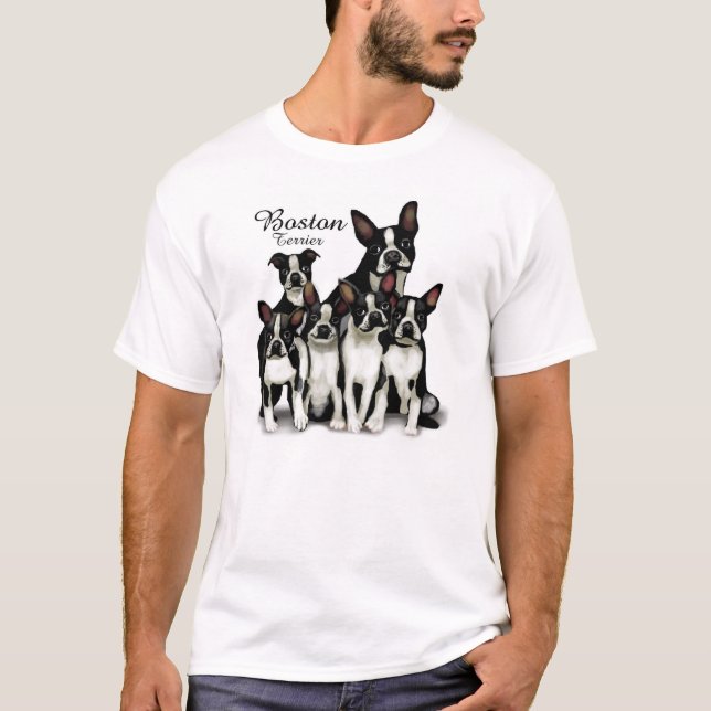 Familienhund Bostons Terrier T-Shirt (Vorderseite)