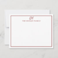 Familieninitial Dunkelrote Umrandung Monogramm Bri