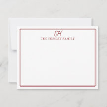 Familieninitial Dunkelrote Umrandung Monogramm Bri