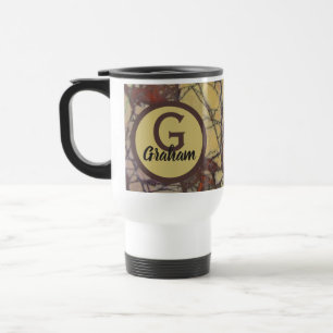 Familieninitiale Gelbes Marmor-Muster Monogramm Reisebecher