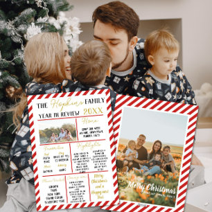 Familienjahresrückblick Weihnachtsinformationsupda Feiertagskarte