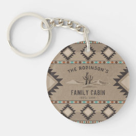 Familienkabine Rustikale Kakteen Rustic Southwest Schlüsselanhänger