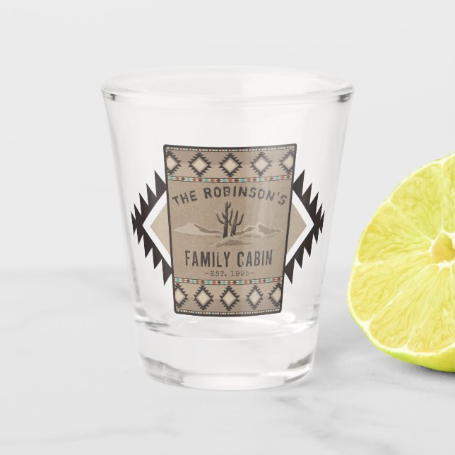Familienkabine Rustikale Südwestküste Schnapsglas (Vorderseite)