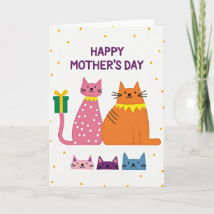 Familienkatzen-Muttertagskarte Karte