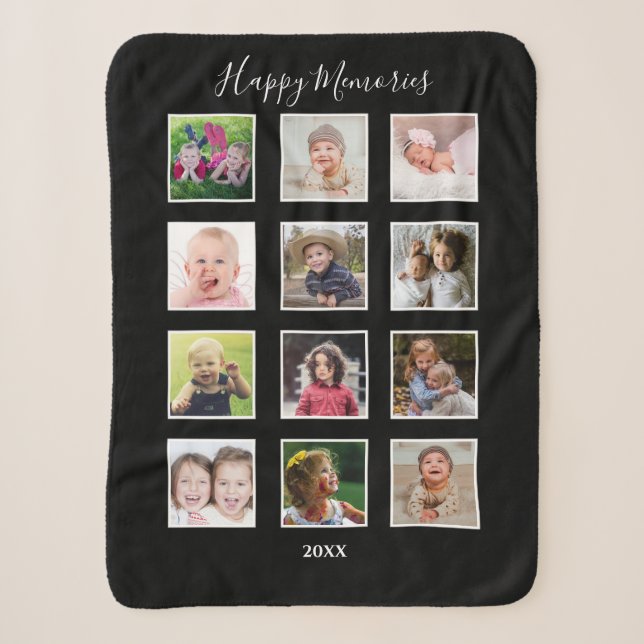 Familienkinder Multi 12 FotoCollage Sherpadecke (Vorderseite)
