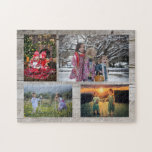 Familienkollektion 4 Fotos aus rustikalem Holz<br><div class="desc">Foto Collage Jigsaw Puzzle Sie können personalisieren und fügen Sie Ihre schönsten Fotos. Großer Spaß !</div>