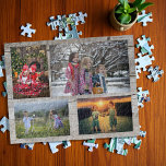 Familienkollektion 4 Fotos aus rustikalem Holz<br><div class="desc">Foto Collage Jigsaw Puzzle Sie können personalisieren und fügen Sie Ihre schönsten Fotos. Großer Spaß !</div>