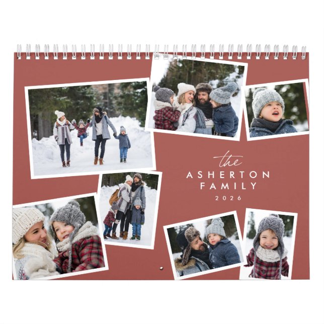 Familienkollektion Foto Spaß moderne Terrakotta Kalender (Titelbild)