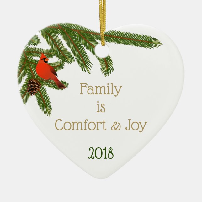 Familienkomfort und Freude Keramik Ornament (Vorne)