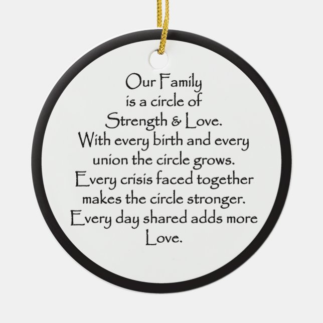 Familienkreis Liebe Keramik Ornament (Vorne)