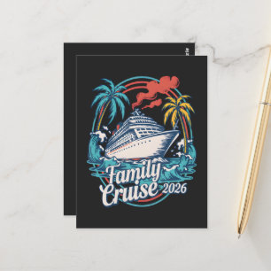 Familienkreuzfahrt 2026 Sommer Strandurlaub Famili Postkarte