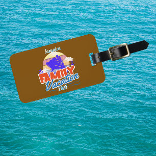 Familienkreuzfahrt Braun/Blau Urlaub Personalisier Gepäckanhänger