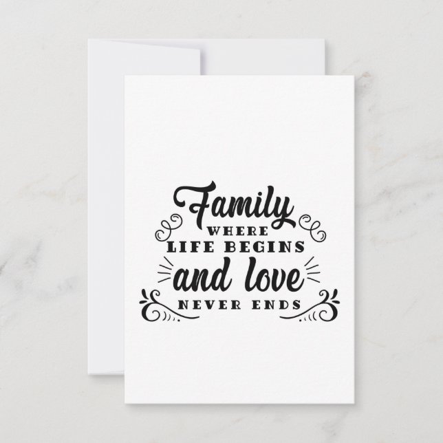 Familienleben beginnt einladung (Vorderseite)