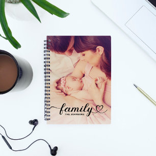 Familienliebe in schwarzer Schrift - Benutzerdefin Notizbuch