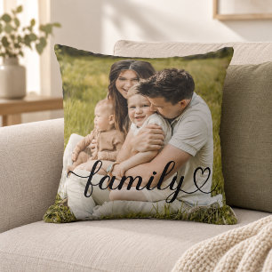 Familienliebe Schwarze Schrift benutzerdefiniertes Kissen