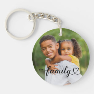 Familienliebe Schwarze Schrift benutzerdefiniertes Schlüsselanhänger