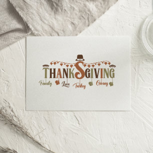 Familienliebe Truthahn Geben Thanksgiving-Karte