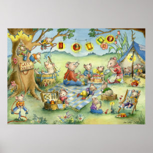 Familienmäuse Summer Picnic Poster