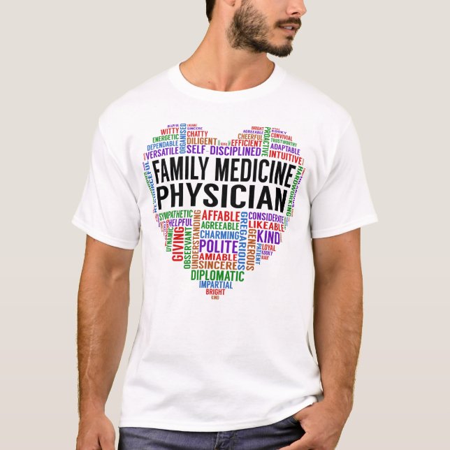 Familienmedizin Ärztliches Herz T-Shirt (Vorderseite)