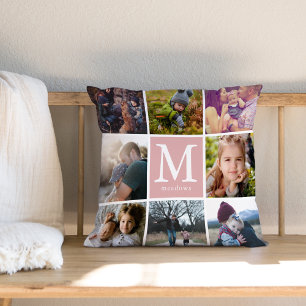 Familienmonogramm-Foto Kissen