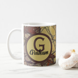 Familienmonogramm Gelbes Marmormuster Anfangsbuchs Kaffeetasse