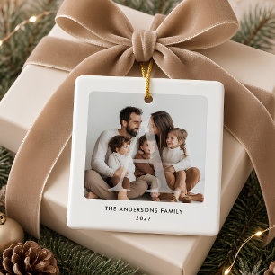 Familienmonogramm Personalisiertes Foto Weihnachte Keramikornament