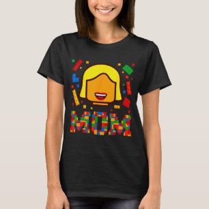 Familienmutter Meisterbauer beim Bau mit Backstein T-Shirt