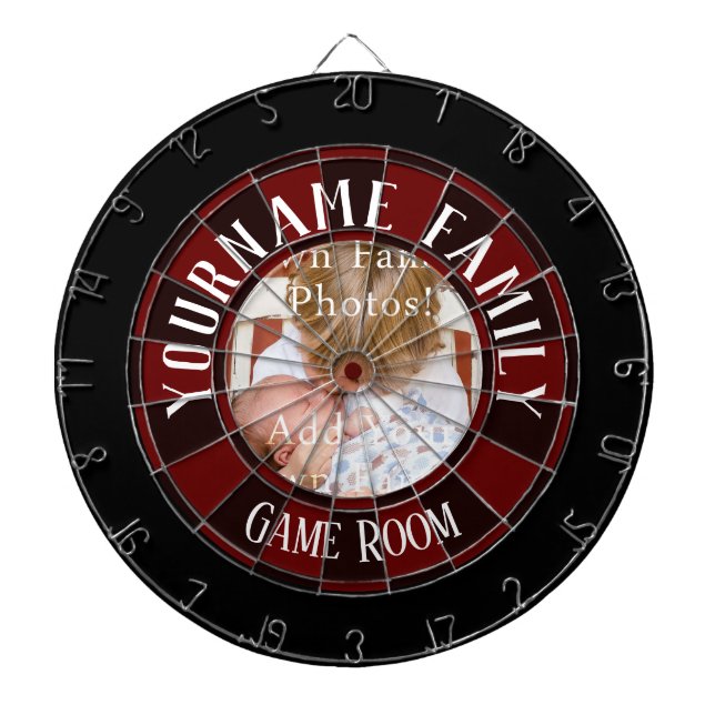 Familienname 1 Foto Spielzimmer Dartscheibe (vorne)