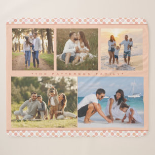 Familienname 5 Foto Collage Pink Girly Modern Sherpadecke