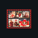 Familienname 5 FotoCollage Rot Kariert Moderne Leinwanddruck<br><div class="desc">Familienname 5 Foto Collage Red Kariert Modern Canvas Print verfügt über eine Collage aus fünf Ihrer Lieblings-Fotos mit Ihrem personalisierten Familiennamen in elegantem, weißem Schrift auf einem karierten Hintergrund. Personalisieren Sie den Text durch Bearbeiten in den bereitgestellten Textfeldern. Perfektes Geschenk zum Geburtstag, Weihnachten, Muttertag, Vatertag, Großeltern, Schwesterchen, Cousins, besten Freunden...</div>