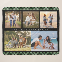 Familienname 5 Fotomaterial Collage Green Kariert Sherpadecke