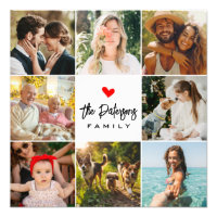 Familienname 8 Foto Collage Modernes, elegantes We