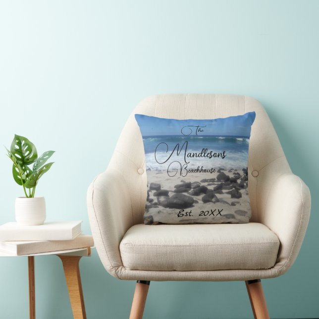Familienname Beach Ocean Waves Kissen (Stuhl )