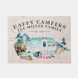 Familienname Begrüßungsmatte Happy Campers Fußmatte